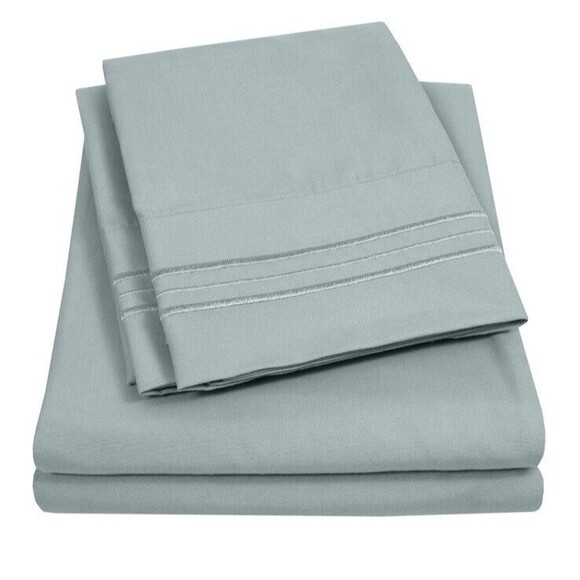 Sweet Home 1800 Series 3 Pc Bed‎ Sheets Extra Soft Deep Pockets Slate Twin XL - Picture 2 of 4